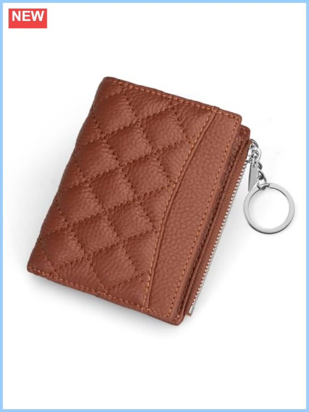 Genuine Leather Small RFID Blocking Bifold Wallet with Zipper Coin Pocket